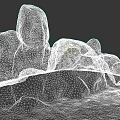 Rockery Rocks Natural Stacked Formation With Realistic Texture For Garden Decor