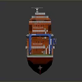 Orange RESCUER Rescue Ship With Green Deck And Blue Emergency Equipment