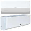 Two White Air Conditioner Fans With 25 Degree Temperature Display And Modern Design