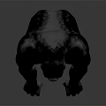 Realistic 3D Gorilla Model Digital Render With Sitting Pose And Gray Background 3d model