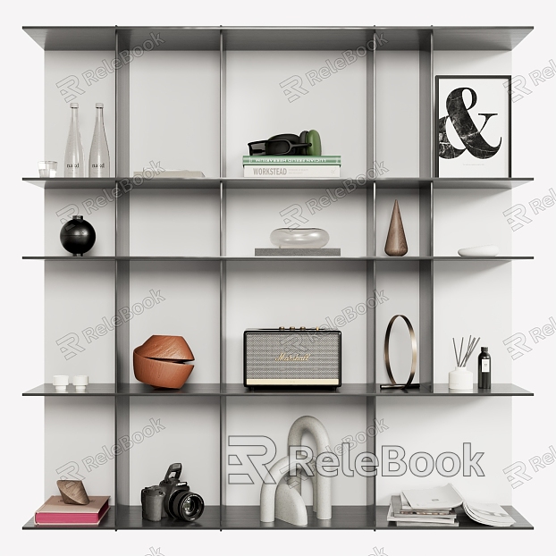 Decorative Ornaments Combination Decorative Cabinet Storage Rack Floriculture Decorations Books Pottery Pot Vase Audio Kettle model