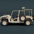 Military Off Road Vehicle With Open Top Design And Roof Mounted Equipment