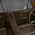 Classic Black Muscle Car Featuring Brown Accents Vintage Design And Chrome Wheels