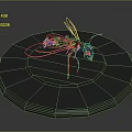 Detailed Mechanical Insect 3D Model Featuring Robotic Structure Transparent Wings Red Head And Green Legs