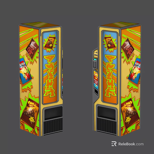 Commercial Popcorn Snack Vending Machines With Colorful Graphic Design For Public Spaces 3d model 