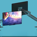 Ergonomic Computer Monitor Arm Stand With Adjustable Height And Sturdy Metal Base