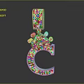 Elegant Sparkling Letter C Jewelry Sculpture With Diamond Inlaid Crown Design