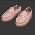 Light Pink Suede Loafers For Women With Casual Fashion Design And Comfortable Brown Sole