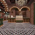Traditional Restaurant Exterior With Colorful Domes Red Brick Walls And Arched Wrought Iron Gates