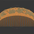 Wooden Comb With Natural Wood Material And Hand Carved Floral Patterns