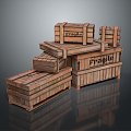 Ammunition Boxes Arms Boxes Arms Boxes Military Boxes Wooden Boxes Wooden Crates Old Wooden Crates Crates 3d model