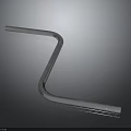 L Shaped Silver Metal Rod With Smooth Reflective Surface On Dark Background 3d model