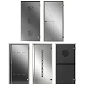 Modern Swing Doors With Various Glass Designs And Decorative Metal Frames