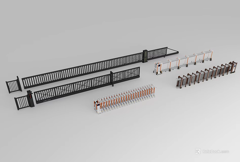 Metal Railing Gates With Various Styles Different Colors And Design Options 3d model 