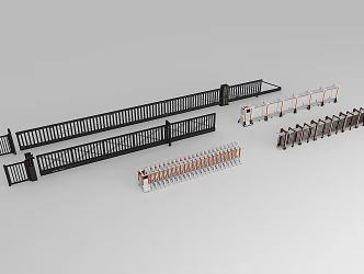 Factory gate courtyard gate suspension door retractable door electric door community gate 3d model