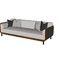 New Chinese-style double sofa in-line sofa 3d model