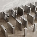 Automatic Public Facility Security Access Control Turnstiles With Metal Entry Gates And Different Models 3d model