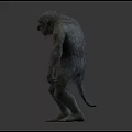 Furry Mythical Creature Design With Green Skin And Two Standing Perspectives