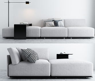 Modern Combination Sofa Multiplayer Sofa 3d model