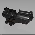 Tactical Military Scope Metallic Body Design With Adjustment Knobs And Lens Cover 3d model