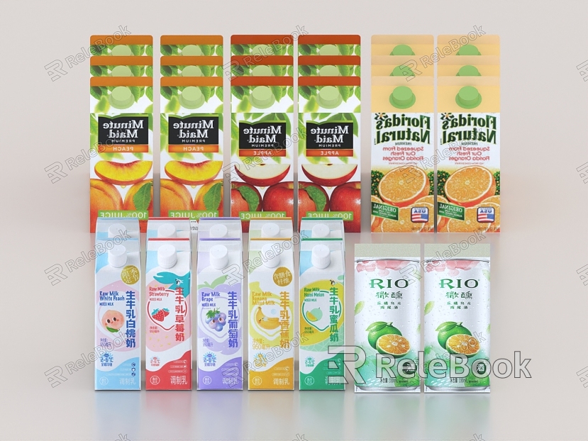 Flavor Drink Milk Flavor Yogurt Juice Milk Drink Coconut Juice Orange Juice Soda Packaging Box model