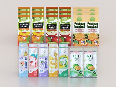 Flavor Drink Milk Flavor Yogurt Juice Milk Drink Coconut Juice Orange Juice Soda Packaging Box model