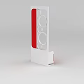 Red And White Inflatable Model With Circular Patterns And Vertical Panel Design