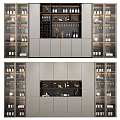 Elegant Modern Wine Cabinet With Glass Doors And Wine Storage Displays