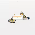Two Colorful Parrot Figurines With Yellow Blue Feathers As Decorative Ornaments