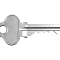 Silver Metal Key For Home Security With Durable Design And Smooth Surface 3d model