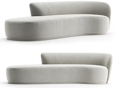 Modern Curved Sectional Sofa With Comfortable Fabric Upholstery And Minimalist Design 3d model