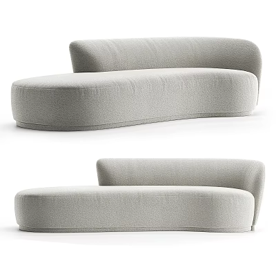 Modern Curved Sectional Sofa With Comfortable Fabric Upholstery And Minimalist Design 3d model