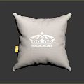 Car Interior Decorative Pillow With White Crown Design And Yellow Tag