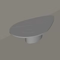 Modern Minimalist Coffee Table With White Surface Gray Base And Geometric Line Design 3d model