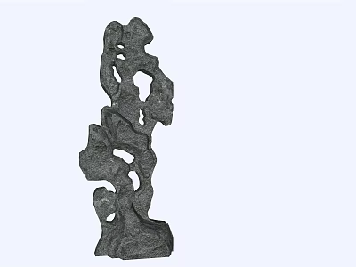 Abstract Stone and Wood Decorative Sculpture with Hollow Design for Home Decor 3d model