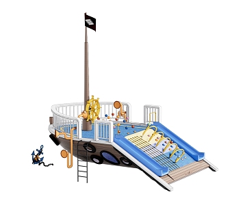 Modern play equipment Children's play area Amusement facilities 3d model