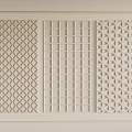 White Wall Panel With Three Different Hollowed Patterns Diamond Square And Arrow Like Designs 3d model