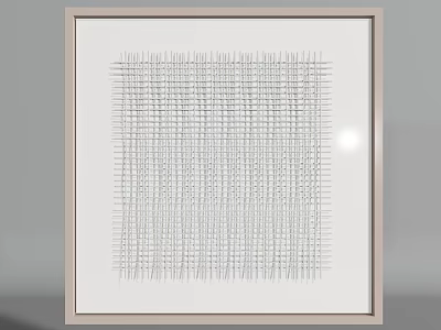 Framed Black And White Line Grid Wall Art For Modern Home Decor 3d model