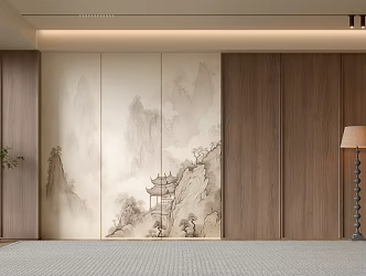 Middle Ancient Living Room Sofa Background Wall Modern Silent Style Living Room Middle Ancient Style Background Wall Middle Ancient Style Living Room 3d model