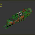 Red And Black Futuristic Navy Spaceship With Mechanical Details And Weapon Systems