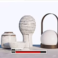 Stylish Ceramic Vessels With Striped Patterns Rounded Shapes And Bowl Jar Designs 3d model