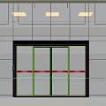 Automatic Glass Door Entrance With Glass Curtain Wall And Exterior Tree Reflection