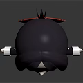 Cute Cartoon Girl Character With Black Long Hair Red Eyes And Open Arms In Dark Background