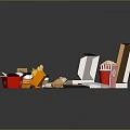Various Takeout Food Collection With Pizza Burger Sushi Donuts Fries And Drinks