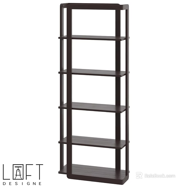 Dark Brown Multi Tiered Shelving Unit For Home Organization With Sturdy Design 3d model 