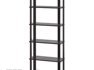 Dark Brown Multi Tiered Shelving Unit For Home Organization With Sturdy Design 3d model