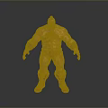 Muscular Fantasy Character With Bald Head Red Trunks And Boots