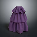 Man Wearing Purple Tiered Ruffled Cake Skirt With Flowy Layers