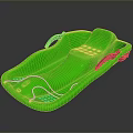Green Two Seat Sled With Black Handles For Safe Winter Sliding Fun