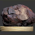 Tender Roasted Animal Meat Presented on Wooden Platter with Juicy Red Texture